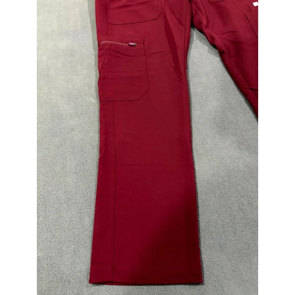 FIGS Technical Collection Cargo Scrub Pants Mens XS/S Red Drawstring Stretch